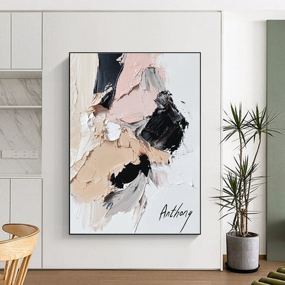 White and Blue Textured Abstract for Serene Bedroom & Minimalist Office STSC258