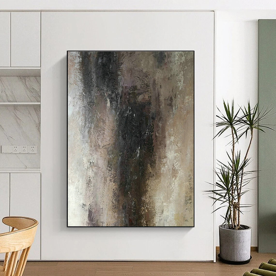 Brown - Grey Abstract Art for Living Room & Study DLZ0557