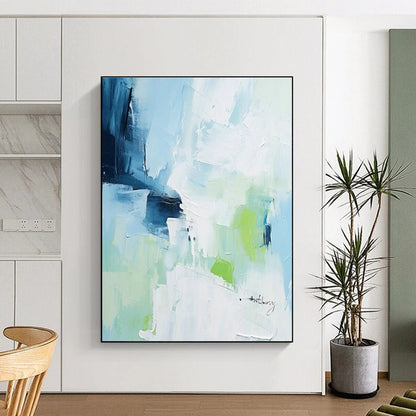 Blue - Green Abstract Art for Wellness Spa & Eco - Friendly Home DLZ1649