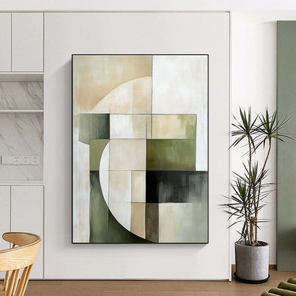 Geometric Neutral Tones for Minimalist Living Room & Modern Office STSC430