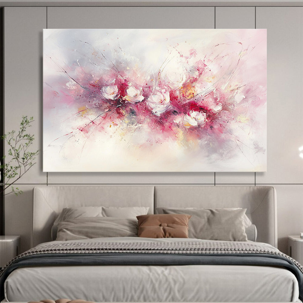 Soft Pink Flower Blossoms Art for Elegant Bedroom & Serene Spa SC191