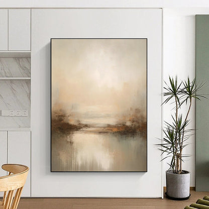 Soft - Toned Landscape Abstract Art for Bedroom & Spa Retreat DLZ1259