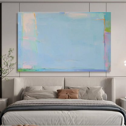 Light Blue Minimalist Abstract Art for Serene Bedroom DLZ2876