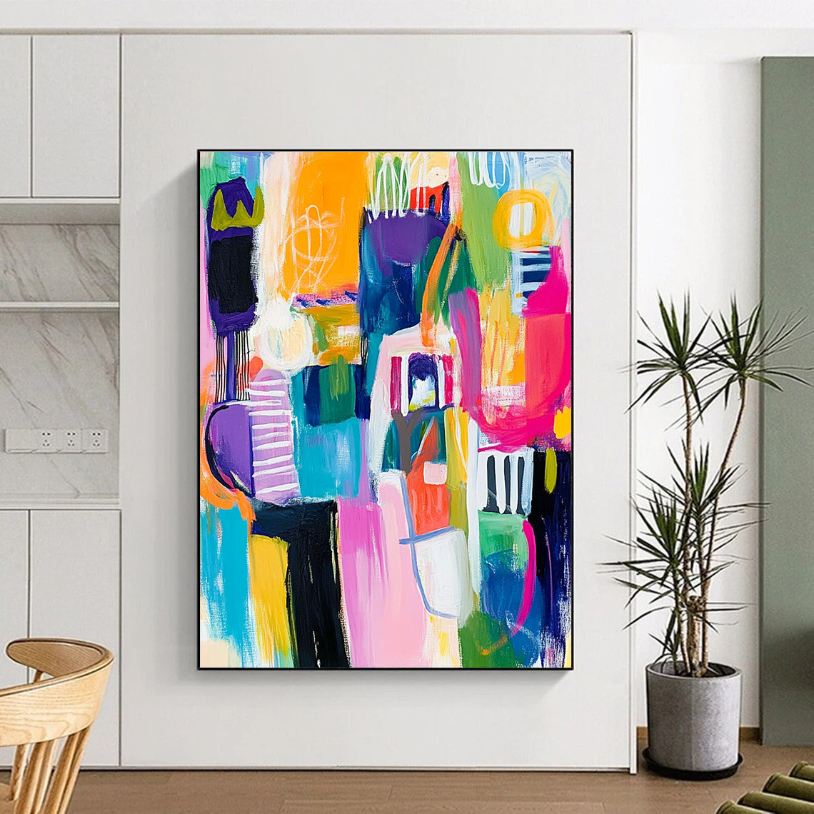 Vibrant City Abstract Art for Dining Room & Sunroom STSC678