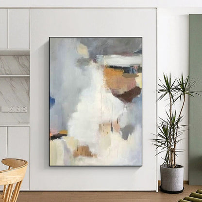 Gray - White Color - Block Abstract for Modern Office Lounge & Art - Focused Library DLZ0963