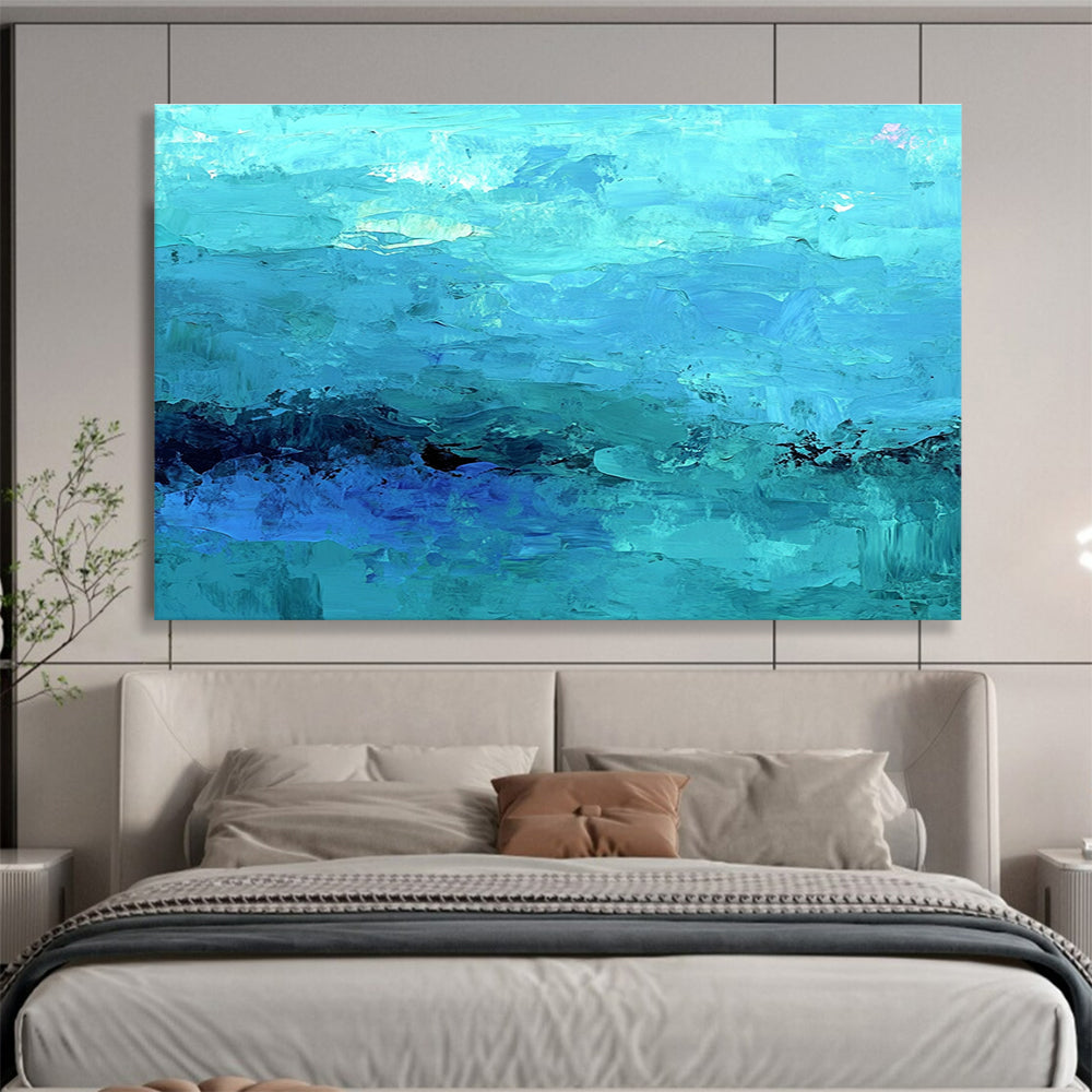 Blue Ocean Abstract Art for Coastal Home Living Room & Beachside Hotel SC201