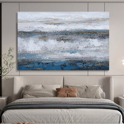 Gray - Blue - Gold Abstract for Luxury Hotel Lobby DLZ2993