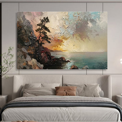 Coastal Lone Pine Landscape Art for Nautical - Themed Study DLZ2847