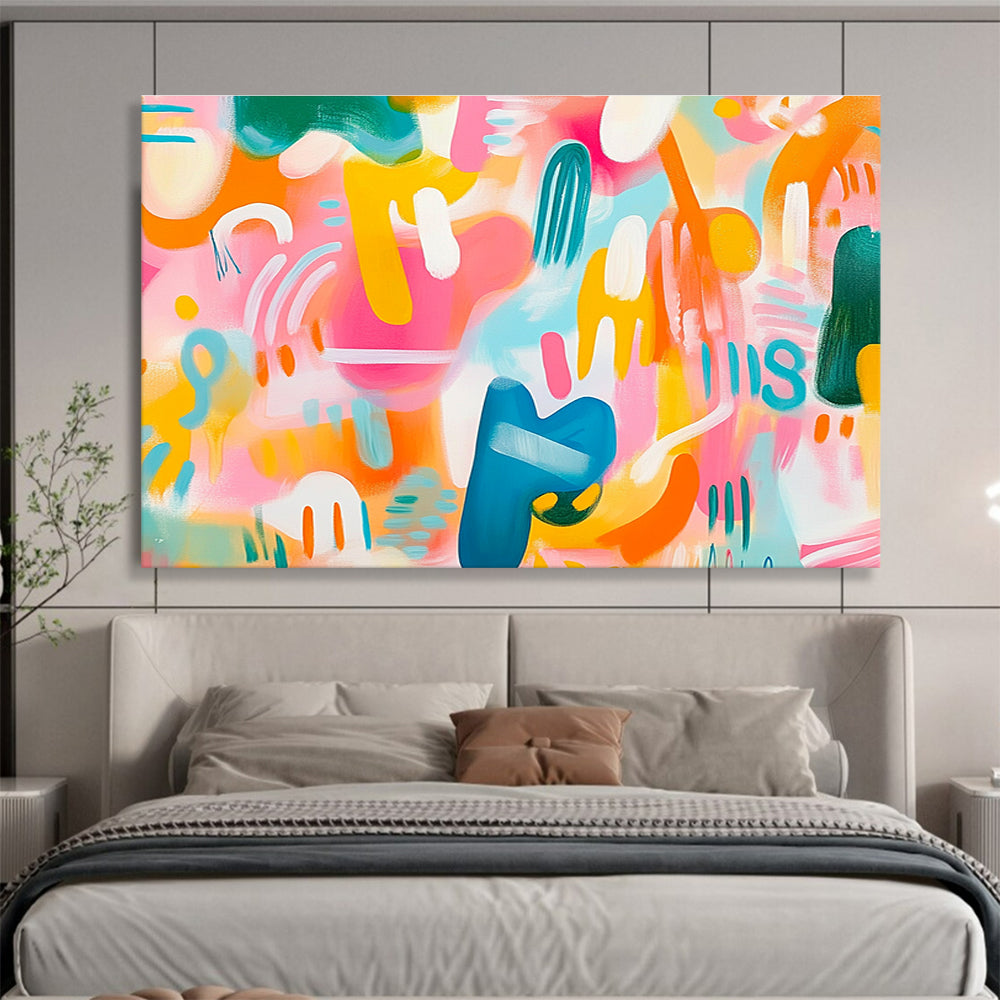 Colorful Playful Abstract Art for Creative Studio & Family Game Room SC483
