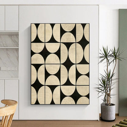 Black and White Geometric Pattern Art for Mid - Century Modern Home & Contemporary Design Studio DLZ1984