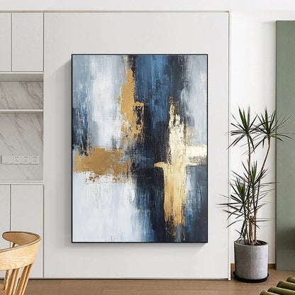 Blue and Gold Abstract for Luxury Spa Lounge & Elegant Dining Room STSC433