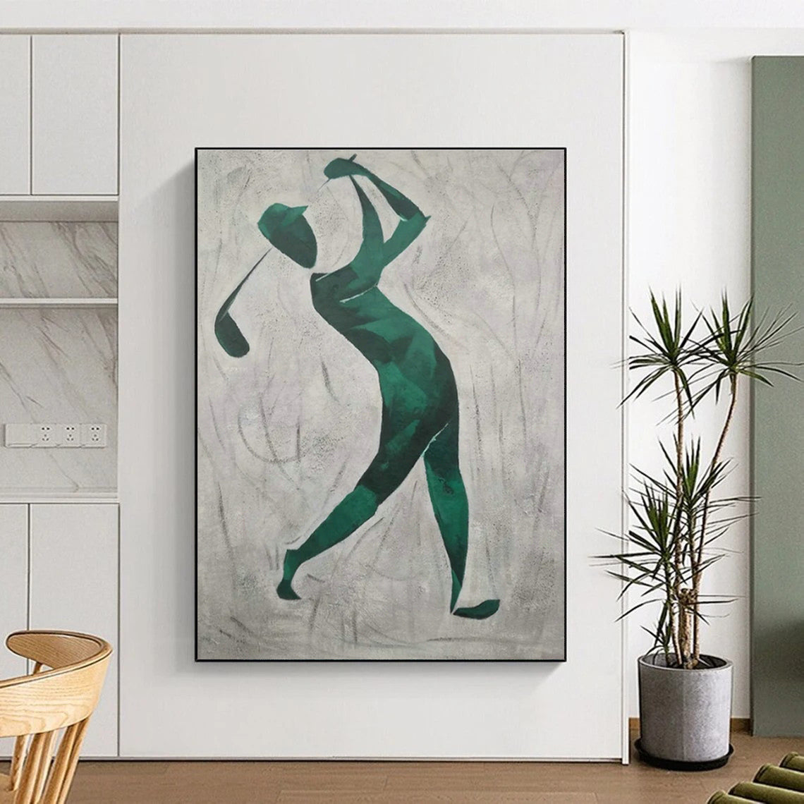 Green Golfer Silhouette Art for Sports Bar & Golf Clubhouse DLZ1784