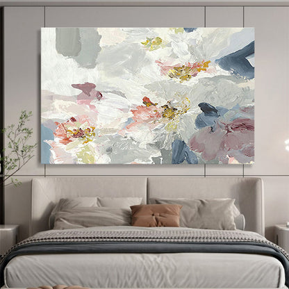 Delicate Pink - White Floral Abstract Art to Craft a Charming and Romantic Bedroom Escape DLZ2788