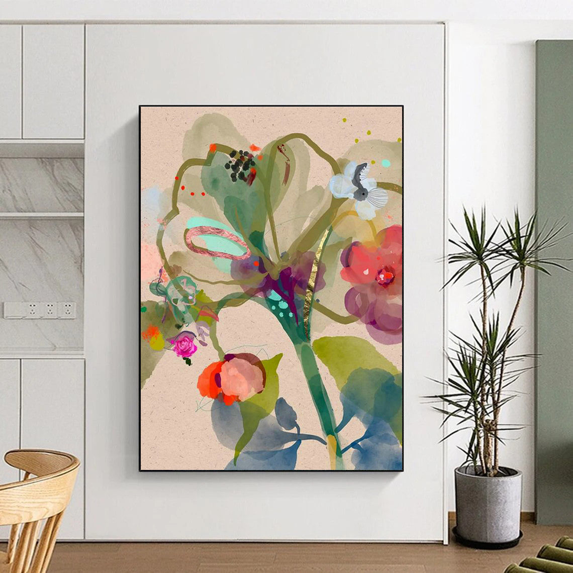 Colorful Floral Abstract Art for Garden - Themed Bridal Suite Lounges DLZ0083