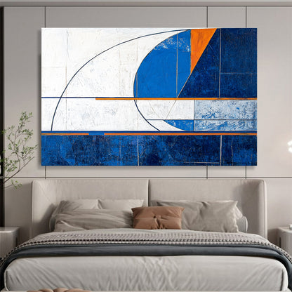 Geometric Blue - Orange Abstract for Architectural Firm & Modern Gallery SC029
