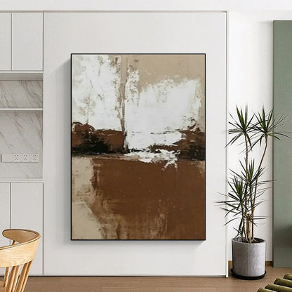 Brown - White Minimalist Abstract Art for Industrial - Chic Office & Monochrome Bedroom DLZ0982