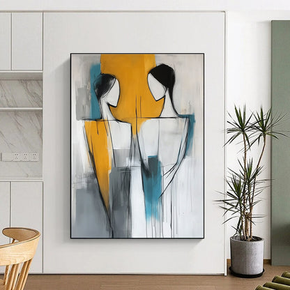 Abstract Figure Interaction Art for Modern Dance Studio & Art - Loving Home Living Room STSC135
