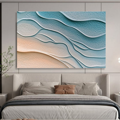Blue - Gray Sand Waves Art for Coastal Home & Spa Retreat SC452