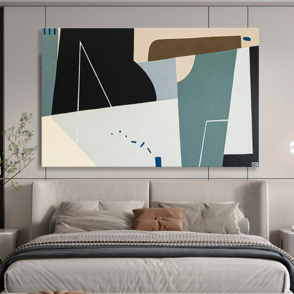 Gray - Green Geometric Abstract for Minimalist Office DLZ2937