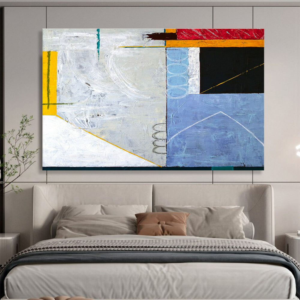 Geometric Color - Block Abstract Art for Modern Office Lobby DLZ2954