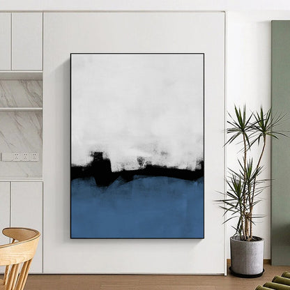 Blue - White - Black Abstract Art for Living Room & Office DLZ0520