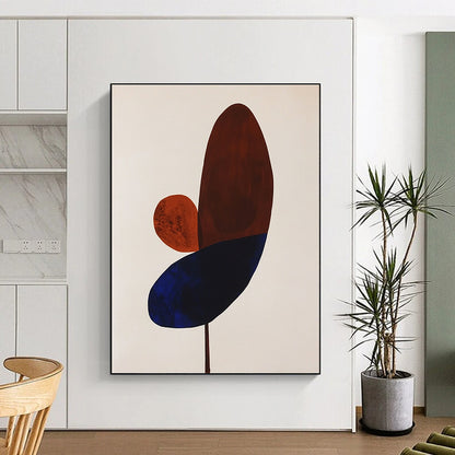 Abstract Brown and Blue Shapes Art for Contemporary Home Dining Room & Art Appreciation Society STSC1059