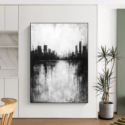 Monochrome City Reflection for Thoughtful Library & Industrial - Style Loft STSC215