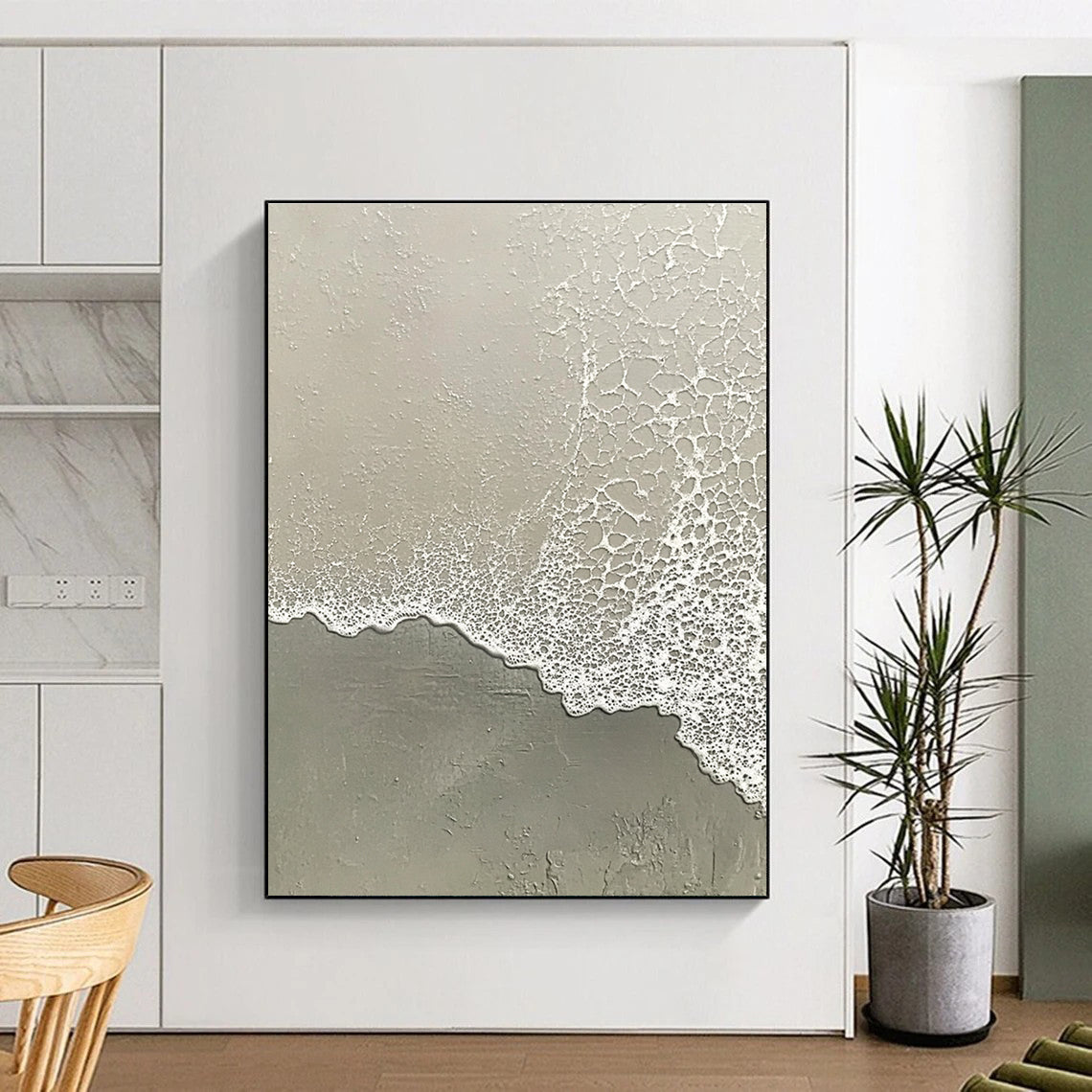Grey Beach Foam Textures for Modern Minimalist Office & Industrial - Inspired Art Space STSC955