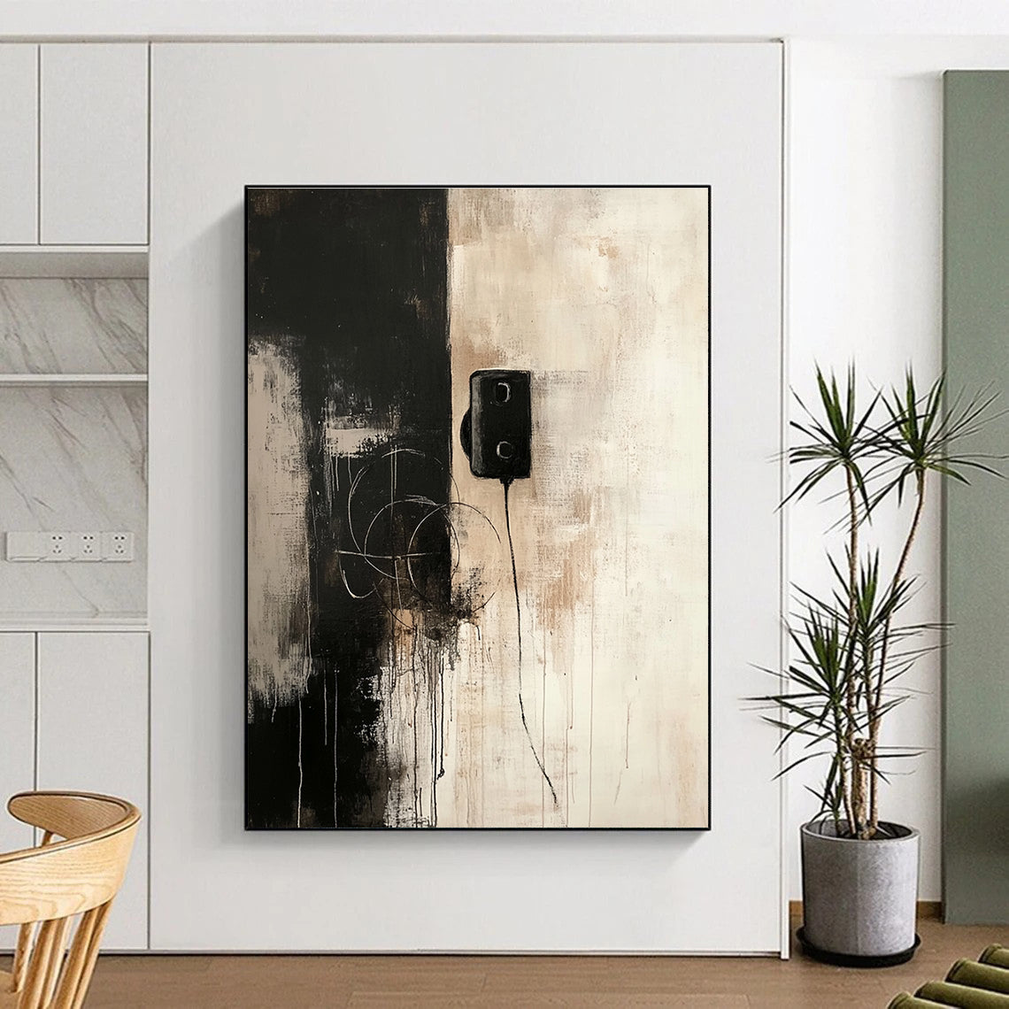 Minimalist Black & Beige Art for Gallery & Minimalist Home STSC727