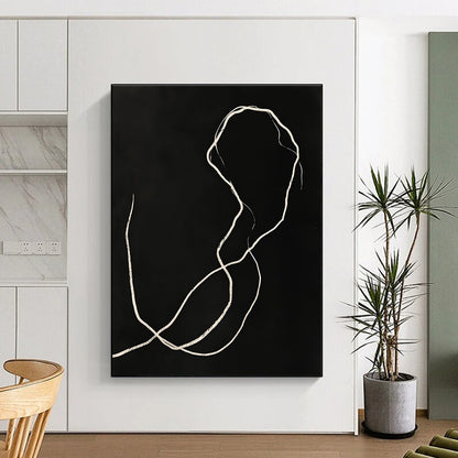 White Line on Black for Minimalist Gallery & Meditation Space STSC1189