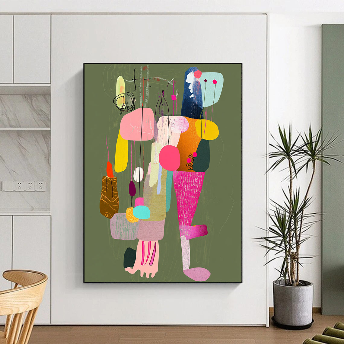 Colorful Abstract Figures for Bohemian - Style Living Room & Creative Art Studio STSC970