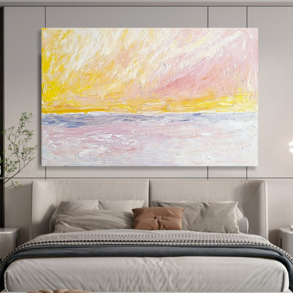 Pastel Sunset Over Sea Art for Romantic Rooftop Bar & Girls’ Spa SC365