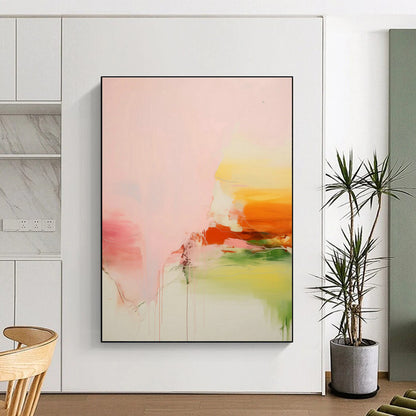 Pink - Orange Abstract Art for Bohemian Living Room & Summer Beach House DLZ0998