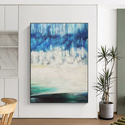 Blue - White Gradient Abstract for Beach House & Corporate Waiting Room DLZ0575