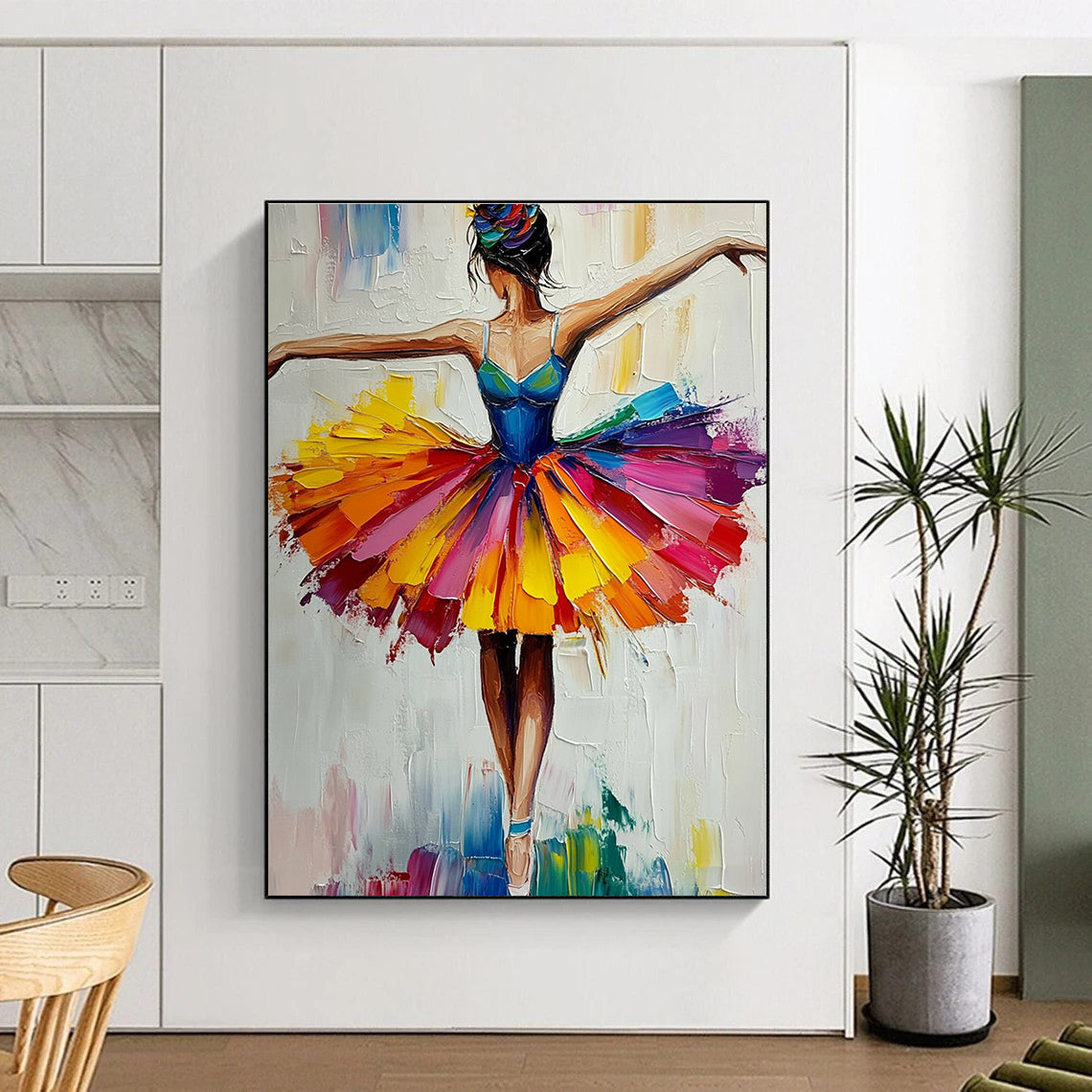 Vibrant Ballerina in Colorful Tutu for Children’s Dance School & Art - Loving Playroom STSC156