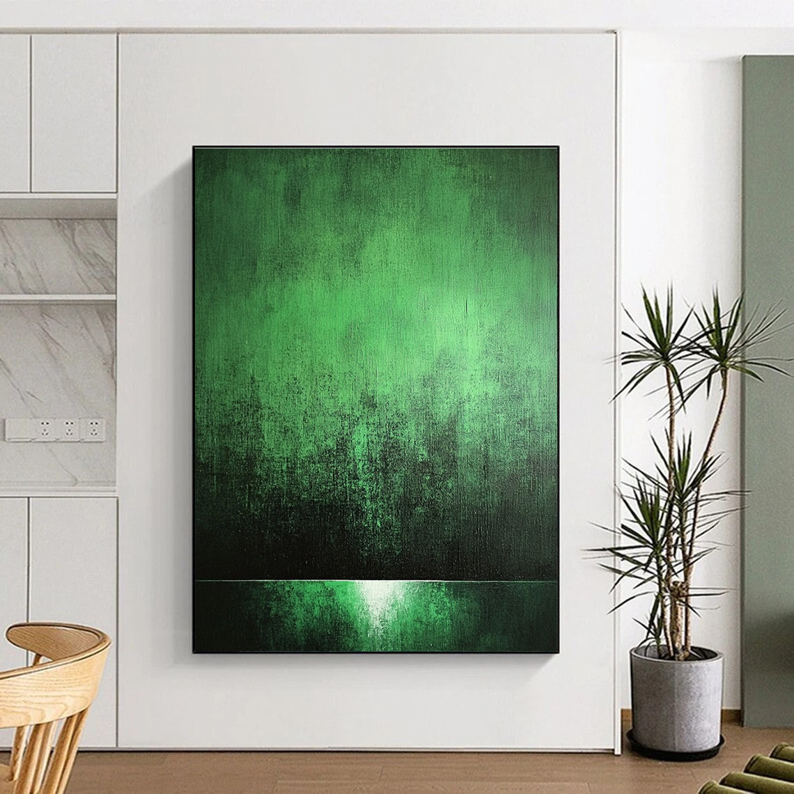 Gradient Green Abstract for Minimalist Home Bedroom & Nature - themed Art Café STSC1007
