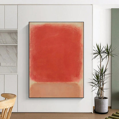Red Color Block Art for Contemporary Office & Bold Bedroom DLZ1782