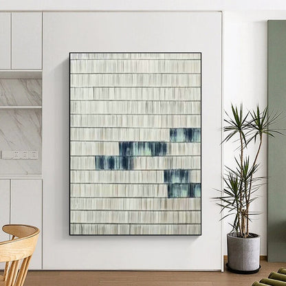 Gray - White Striped Art for Modern Office Meeting Room & Minimalist Home Library DLZ1040