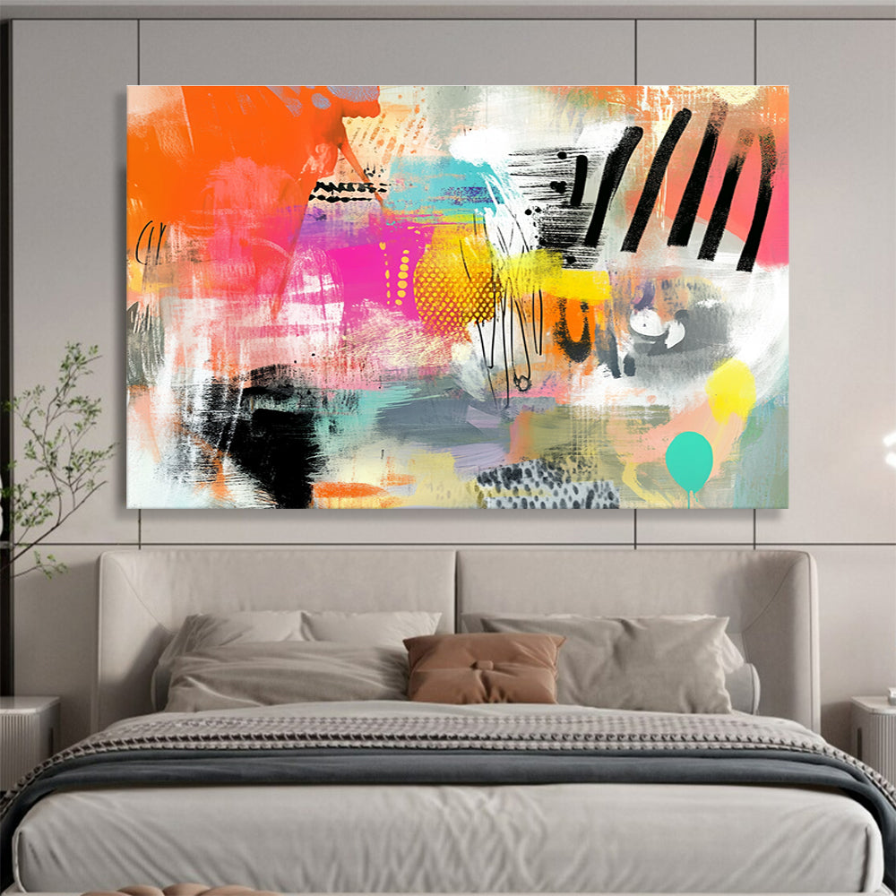 Colorful Abstract Collage Art for Creative Studio & Trendy Café SC005