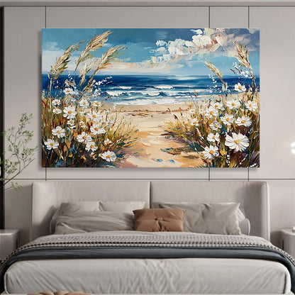 Coastal Path with Daisies Art for Beach House Living Room & Seaside Café SC420