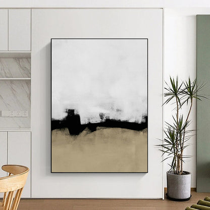 Black - White - Brown Abstract Art for Living Room & Study DLZ0515