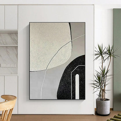 Gray - White Geometric Abstract Art for Scandinavian Home & Contemporary Office DLZ1146