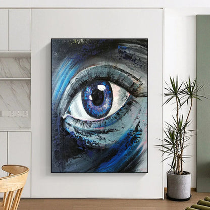 Blue Eye Painting for Art - Themed Bedroom & Psych - Inspired Lounge DLZ2105
