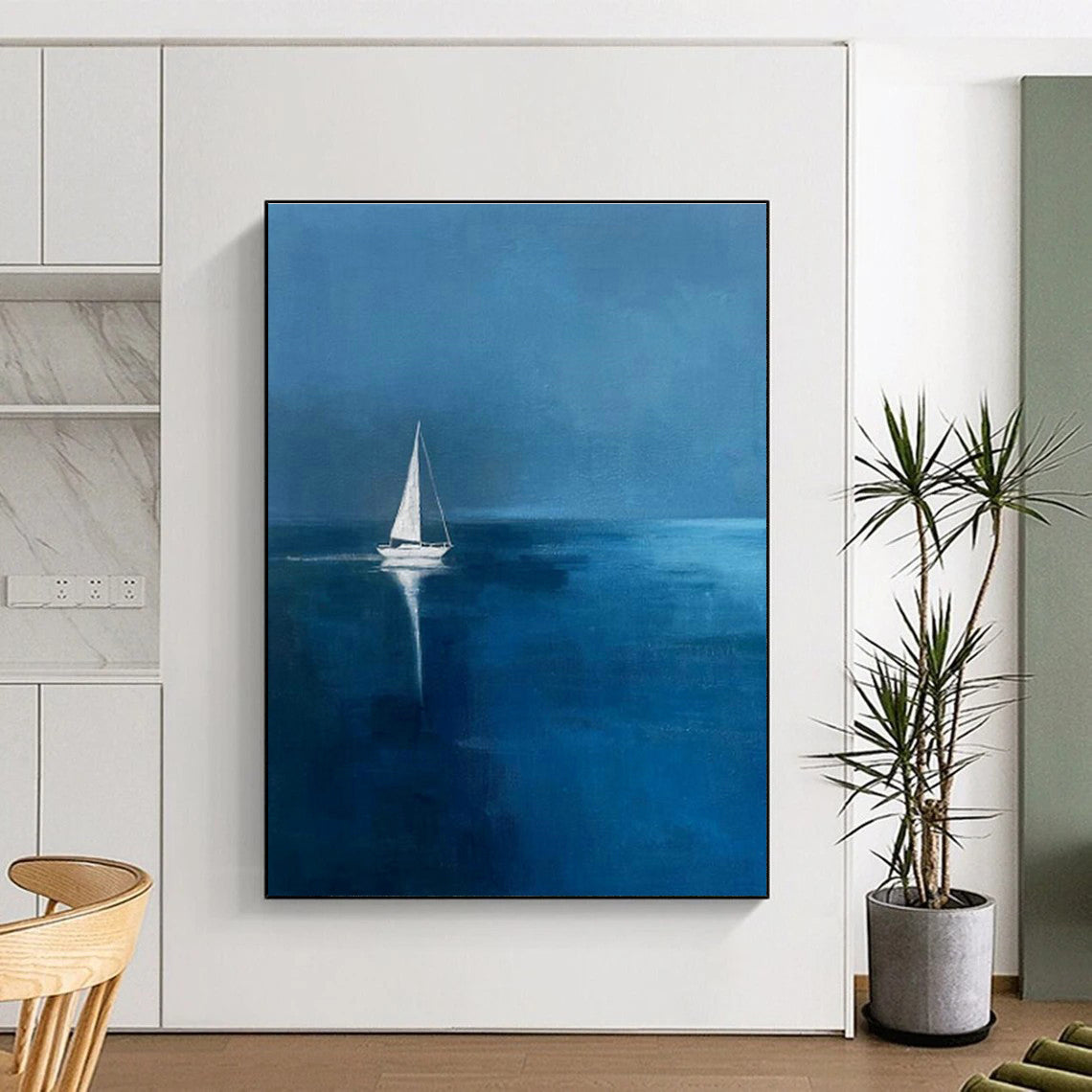 Solitary Sailboat Art for Nautical - Themed Home Studies DLZ0271