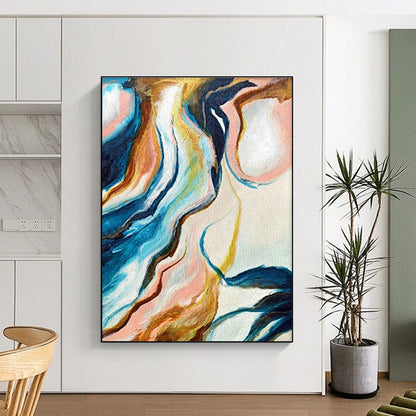 Fluid Abstract Art for Modern Home Bathroom Walls DLZ0032