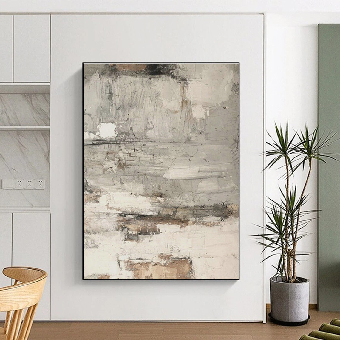 Gray - White - Brown Textured Art II for Rustic Café & Art - Themed B&B DLZ1869