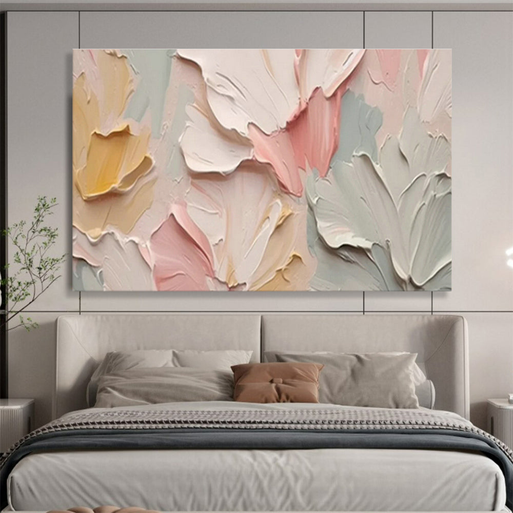 Textured Floral Relief Art for Elegant Bedroom Retreat DLZ3051