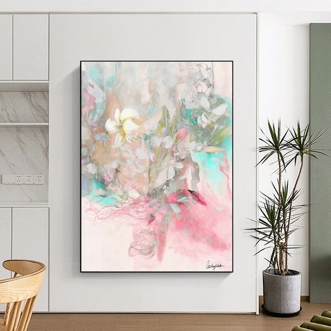 Dreamy Floral Watercolor Art for Wedding Venue & Home Bedroom DLZ1091