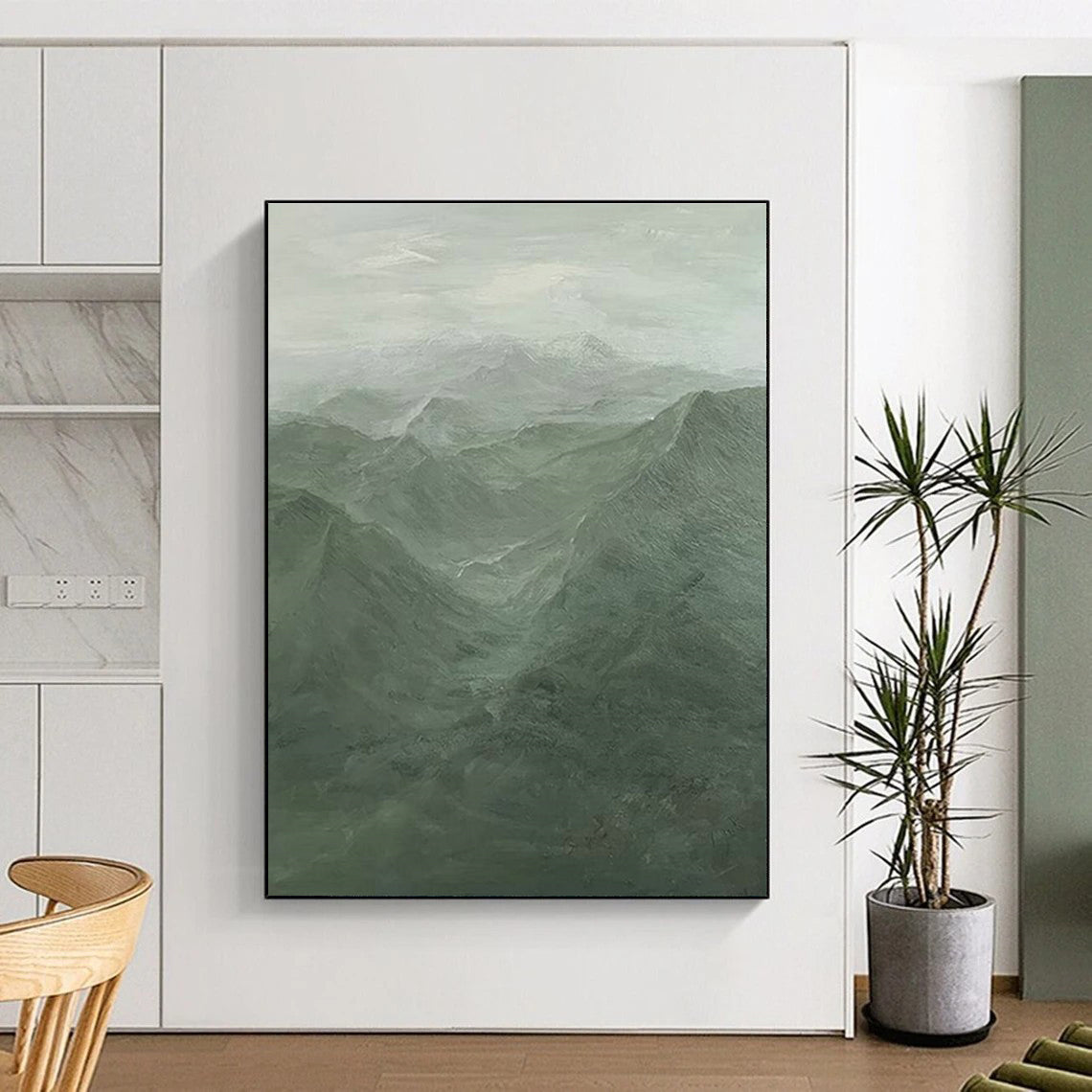 Vast Green Mountainscape Art for Outdoor - Themed Lodge & Nature - Inspired Home Office DLZ2197