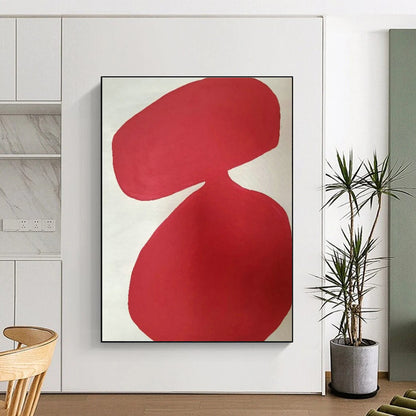 Gray - White - Red Geometric Art for Mid - Century Modern Home & Art - Centric Library DLZ1894